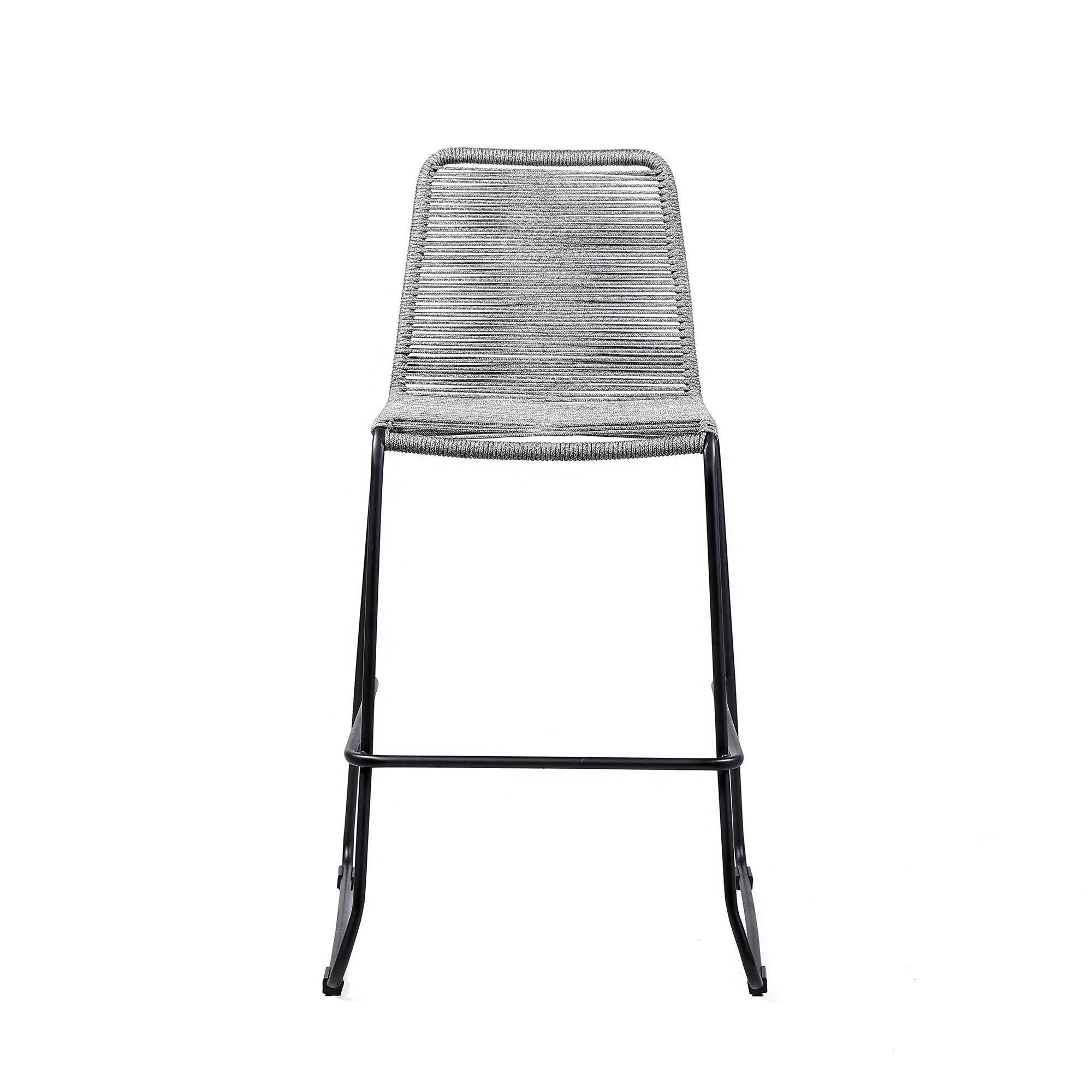 Shasta - 30" Outdoor Metal And Rope Stackable Barstool