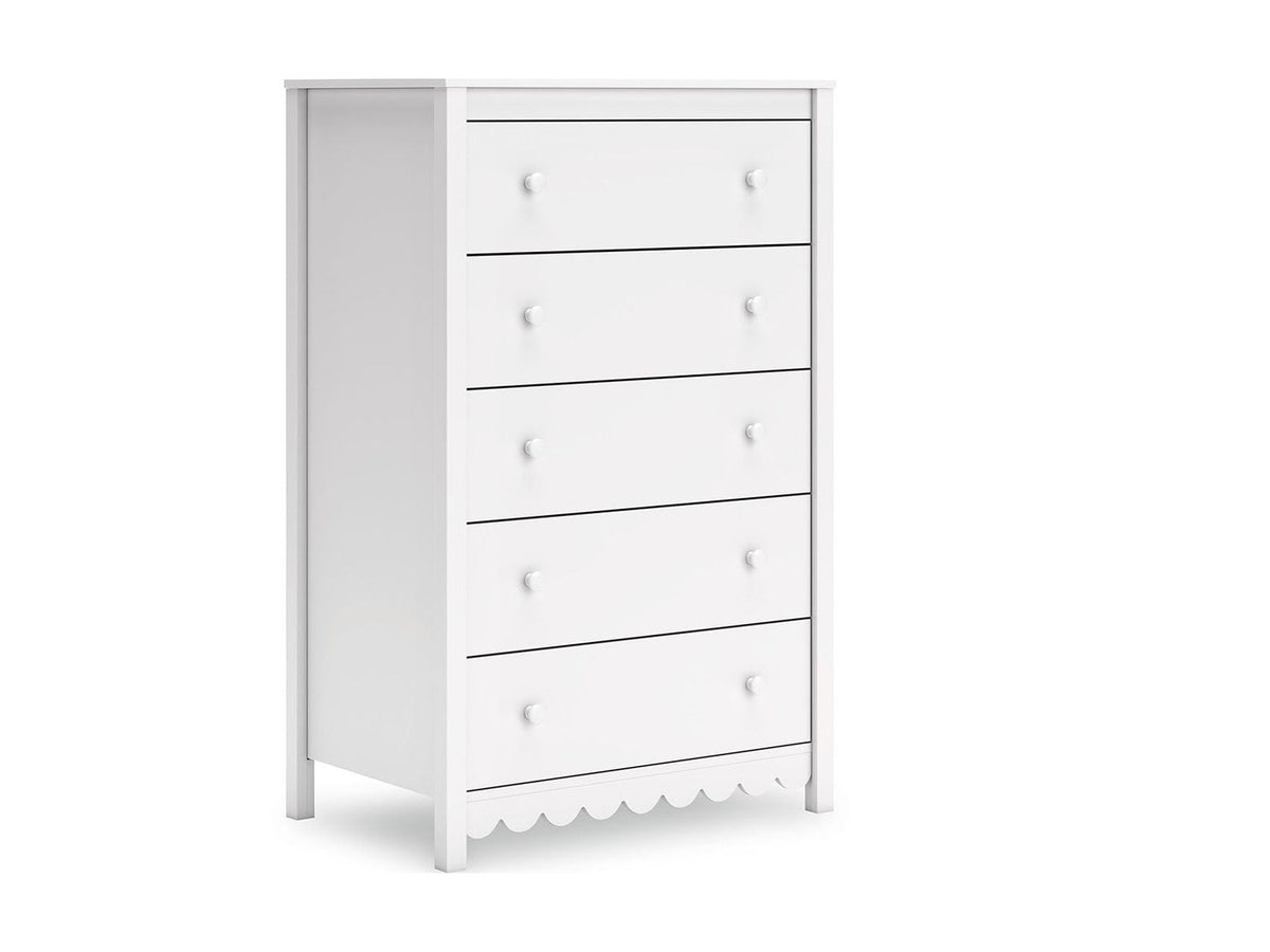 Hallityn - Five Drawer Chest - White