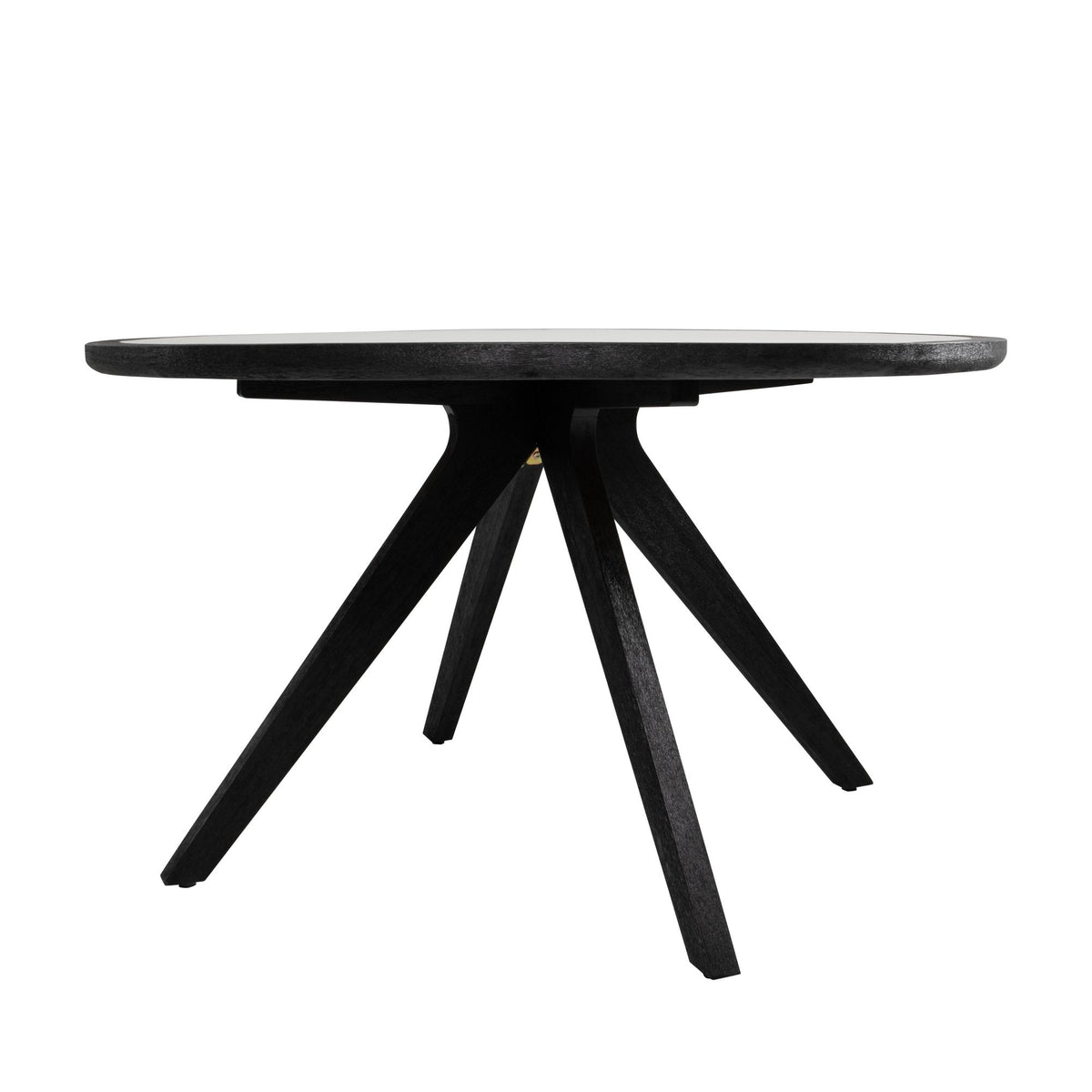 Cezar - 51" Round Outdoor Dining Table, Seats 4 - Black & White Veinstone