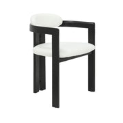 Jazmin - Curved Back Wood Dining Chair With Boucle Fabric Seat Set