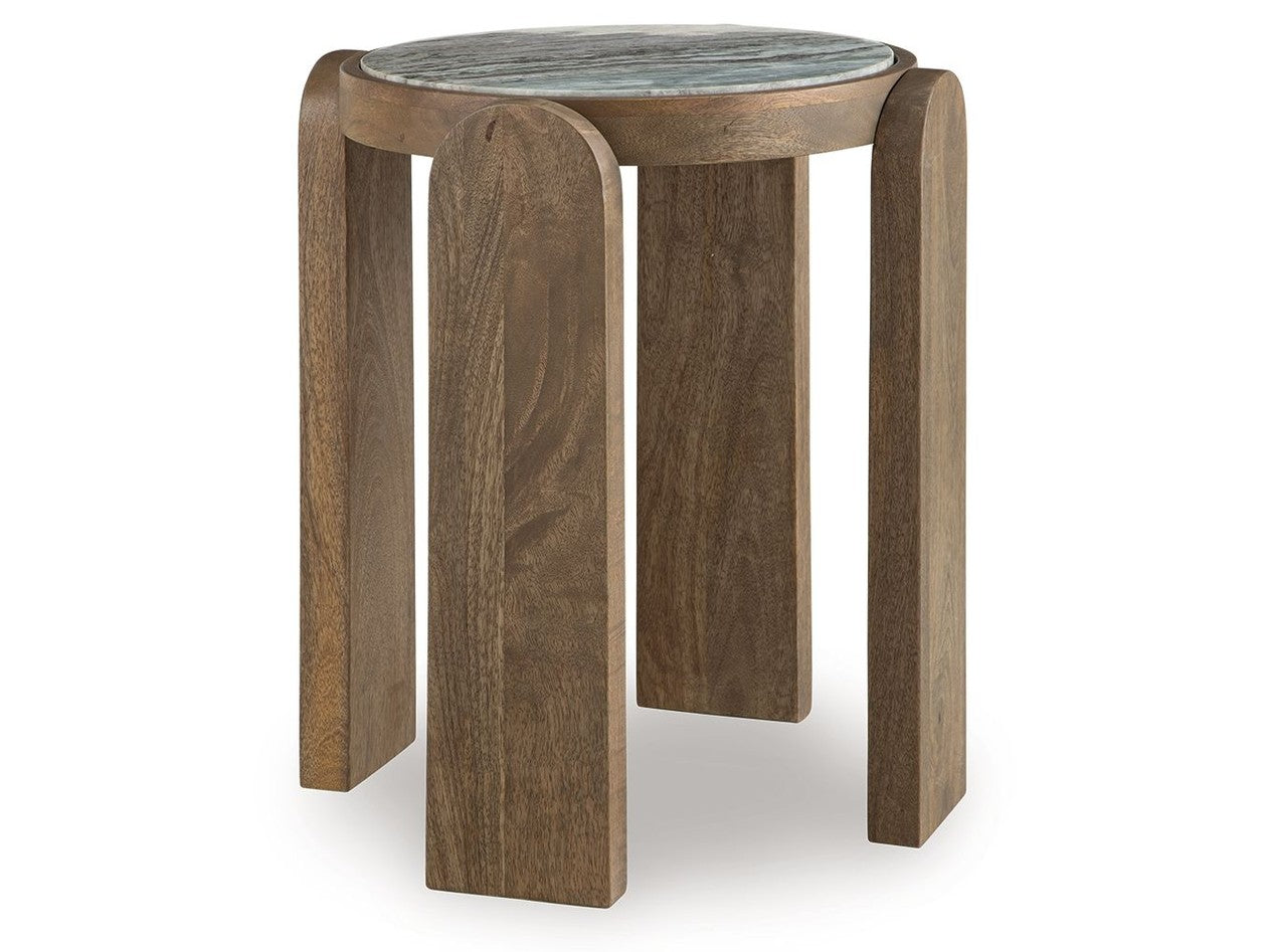 Gavrilley - Accent Table - Gray / White / Brown