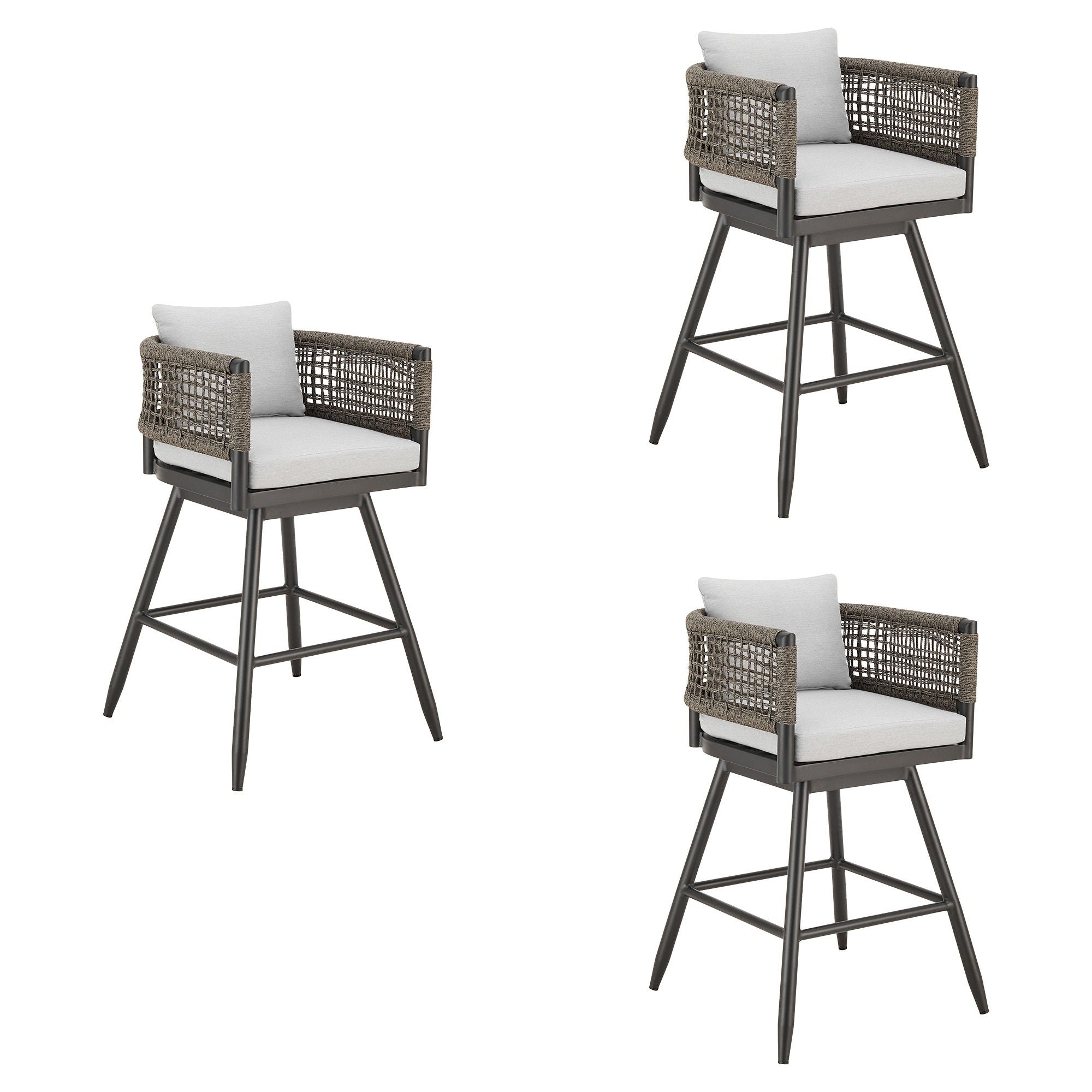 Alegria - Outdoor Patio Swivel Counter Stool Set