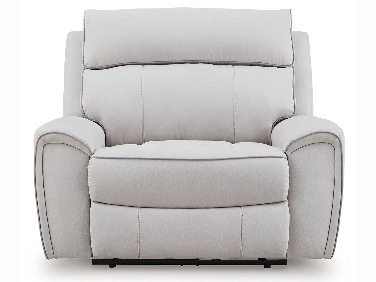 Grafton Pike - Power Recliner / Adjustable Headrest - Pearl / Ash