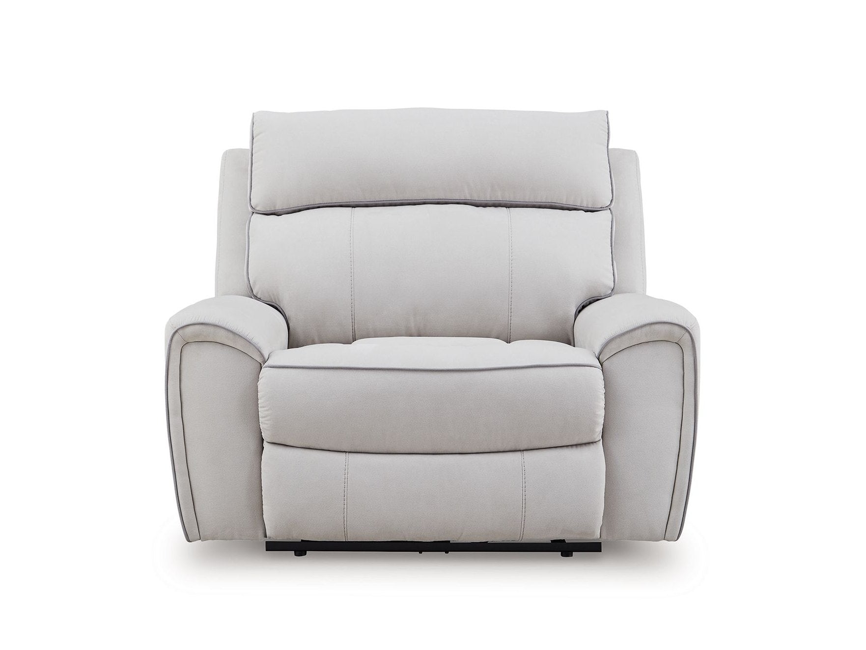 Social Pointe - Power Recliner / Adjustable Headrest - Pearl / Ash
