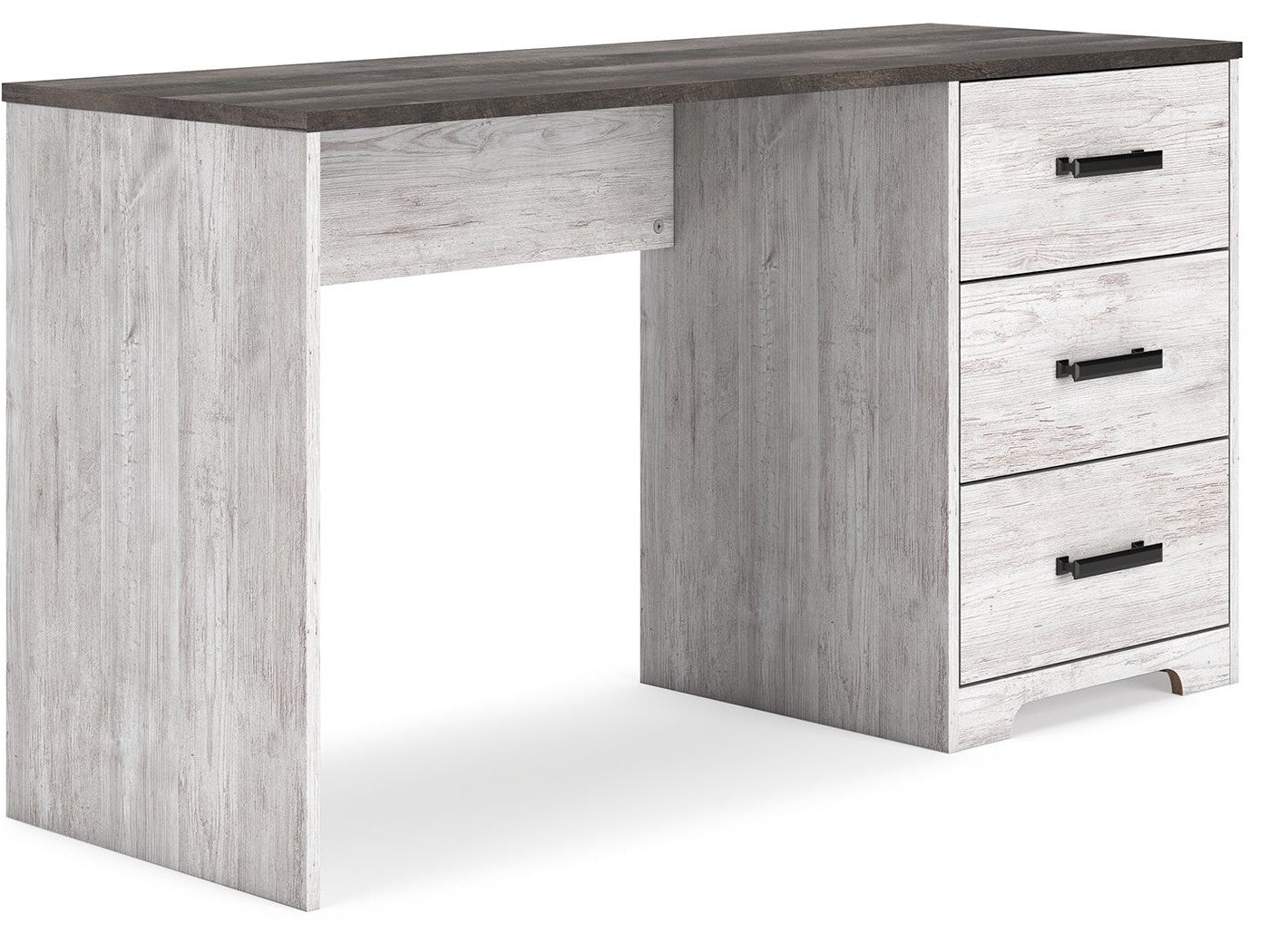Shawburn - Home Office Desk - White / Dark Charcoal Gray