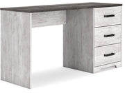 Shawburn - Home Office Desk - White / Dark Charcoal Gray