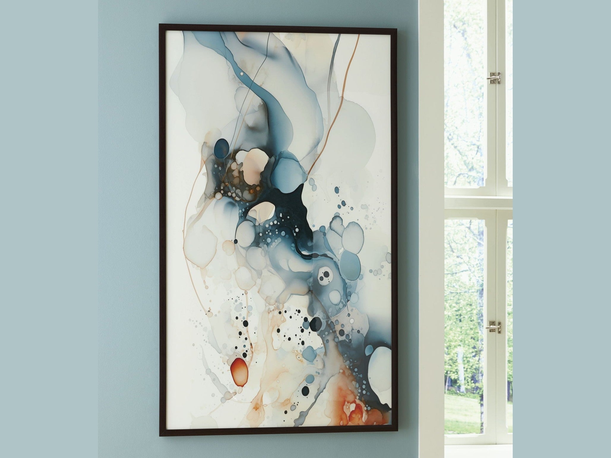 Foxenburg - Wall Art - Blue / Amber / White