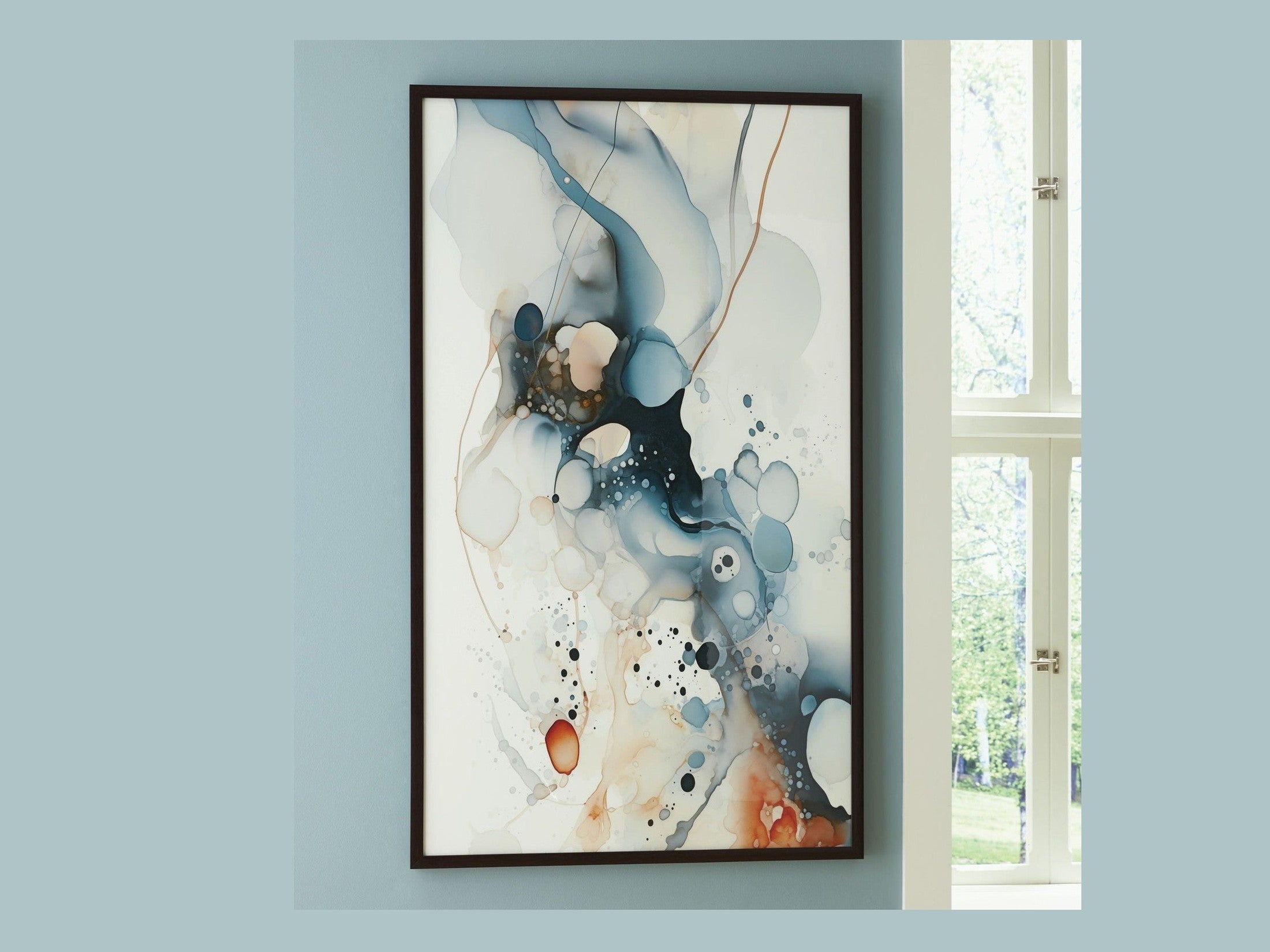 Foxenburg - Wall Art - Blue / Amber / White
