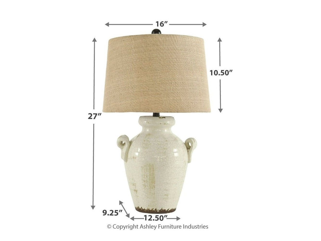 Emelda - Ceramic Table Lamp  - Cream