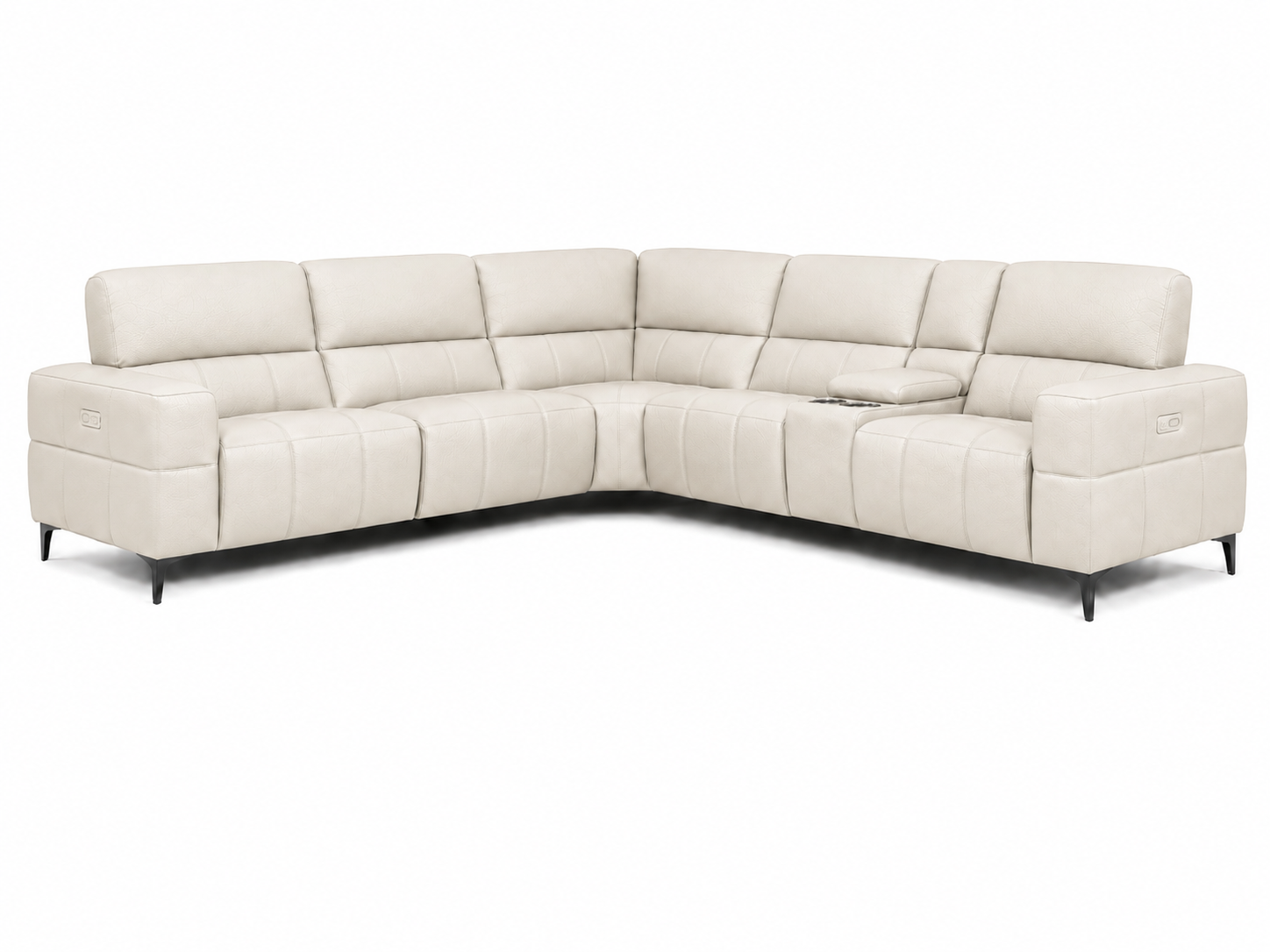 Cubo 6-Piece Sectional Sofa with Recliners, Leather