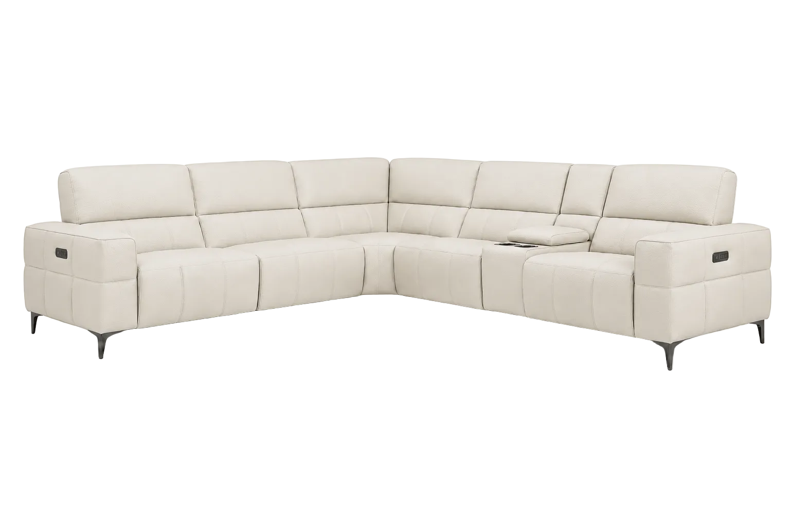 Cubo 6-Piece Sectional Sofa with Recliners, Leather
