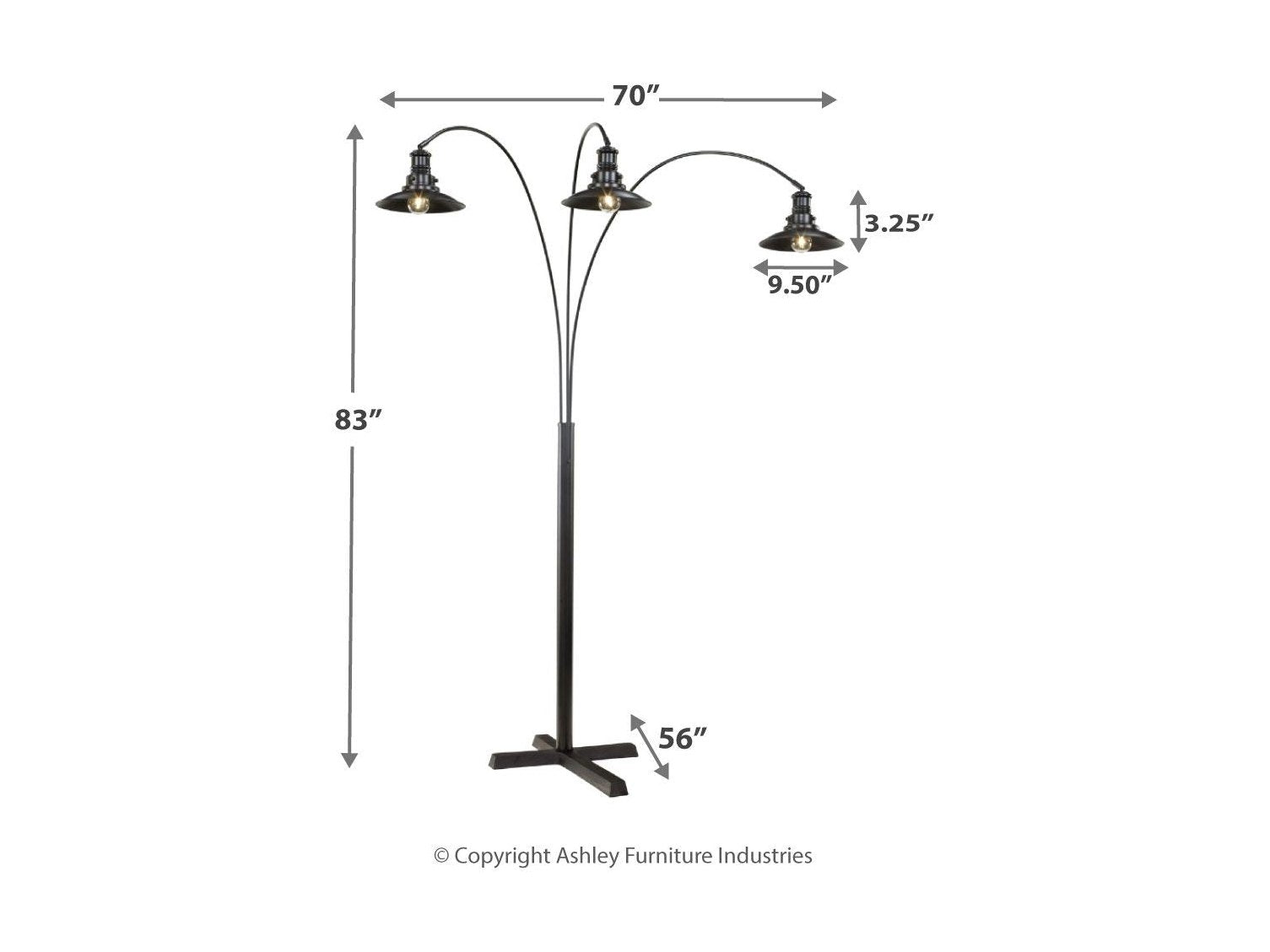 Sheriel - Metal Arc Lamp  - Black