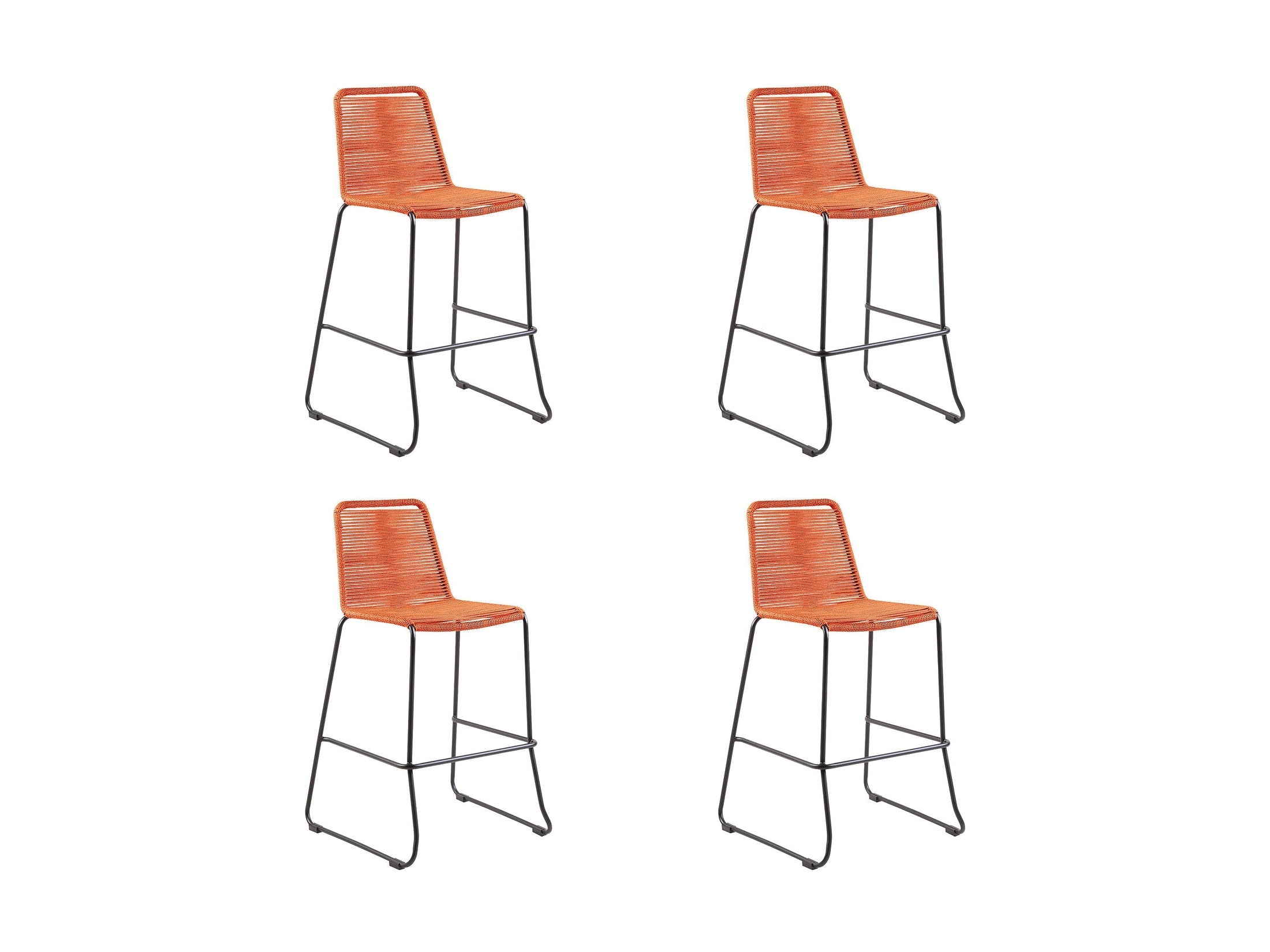 Shasta - 30" Outdoor Metal And Rope Stackable Barstool