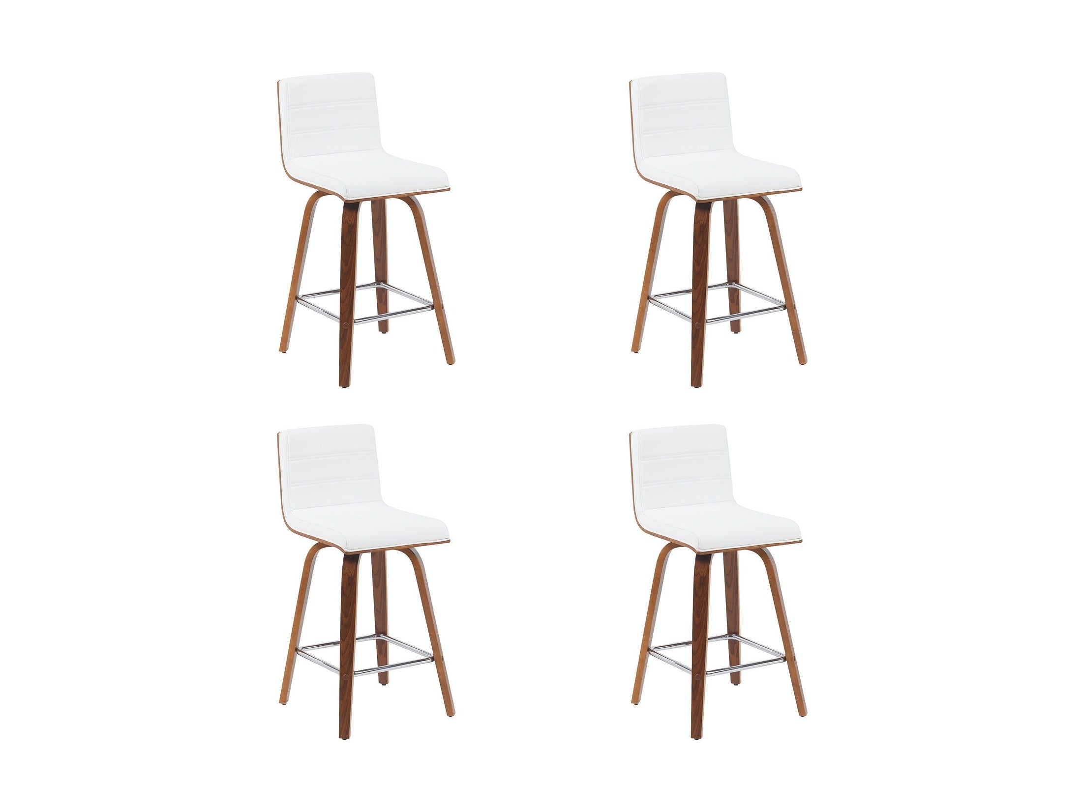Vienna - Modern Counter Height Swivel Bar Stool - Walnut Finished Wood Frame