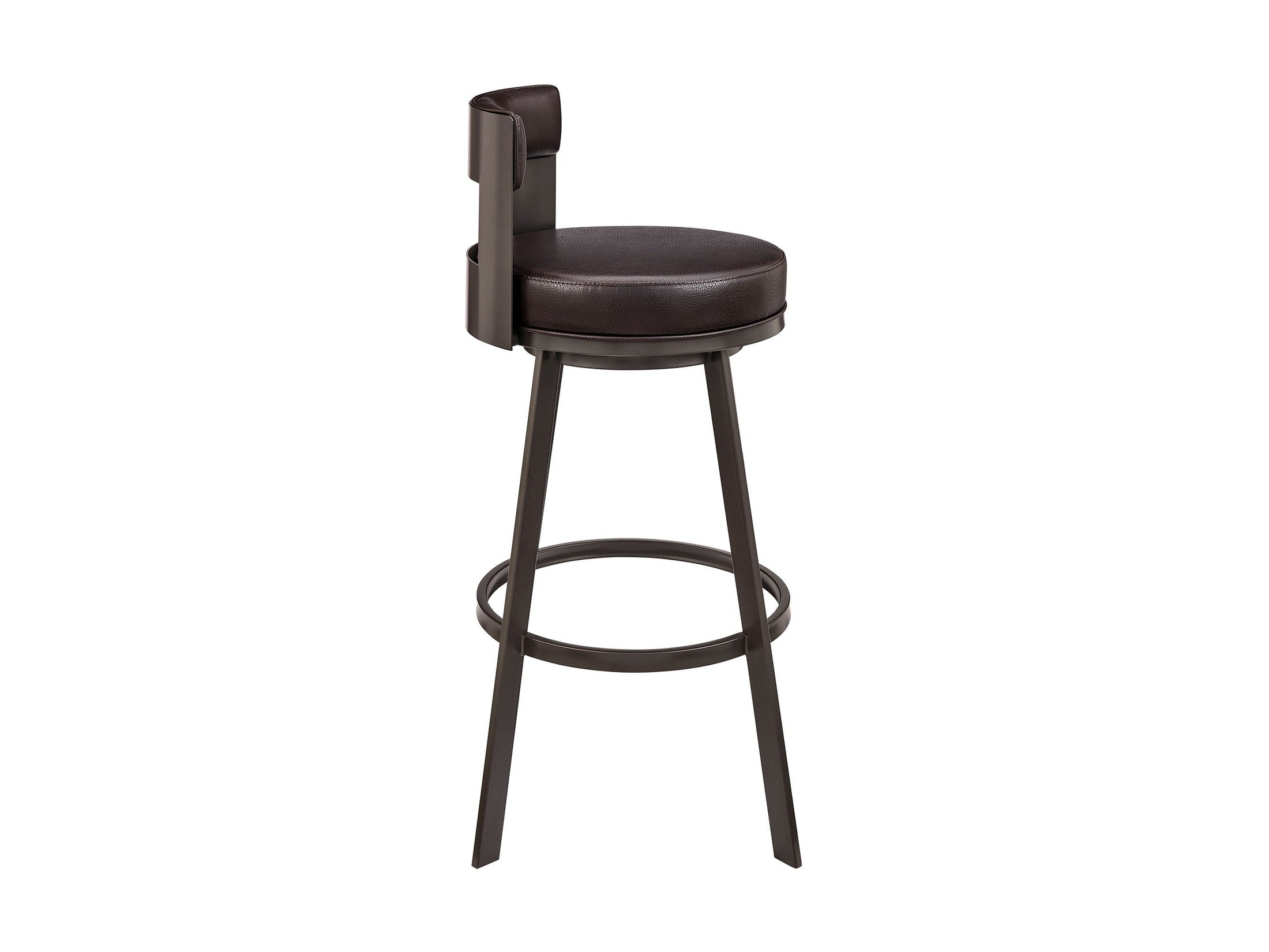 Lynof - Swivel Counter Stool - Black Finish