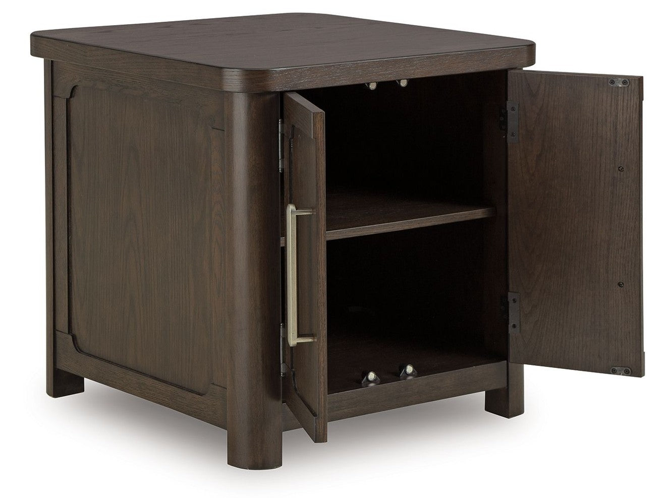 Breckington - Rectangular 2-door End Table - Dark Brown