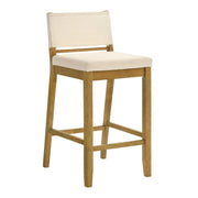 Yaneli - Contemporary Natural Wood Counter Height Kitchen Bar Stool
