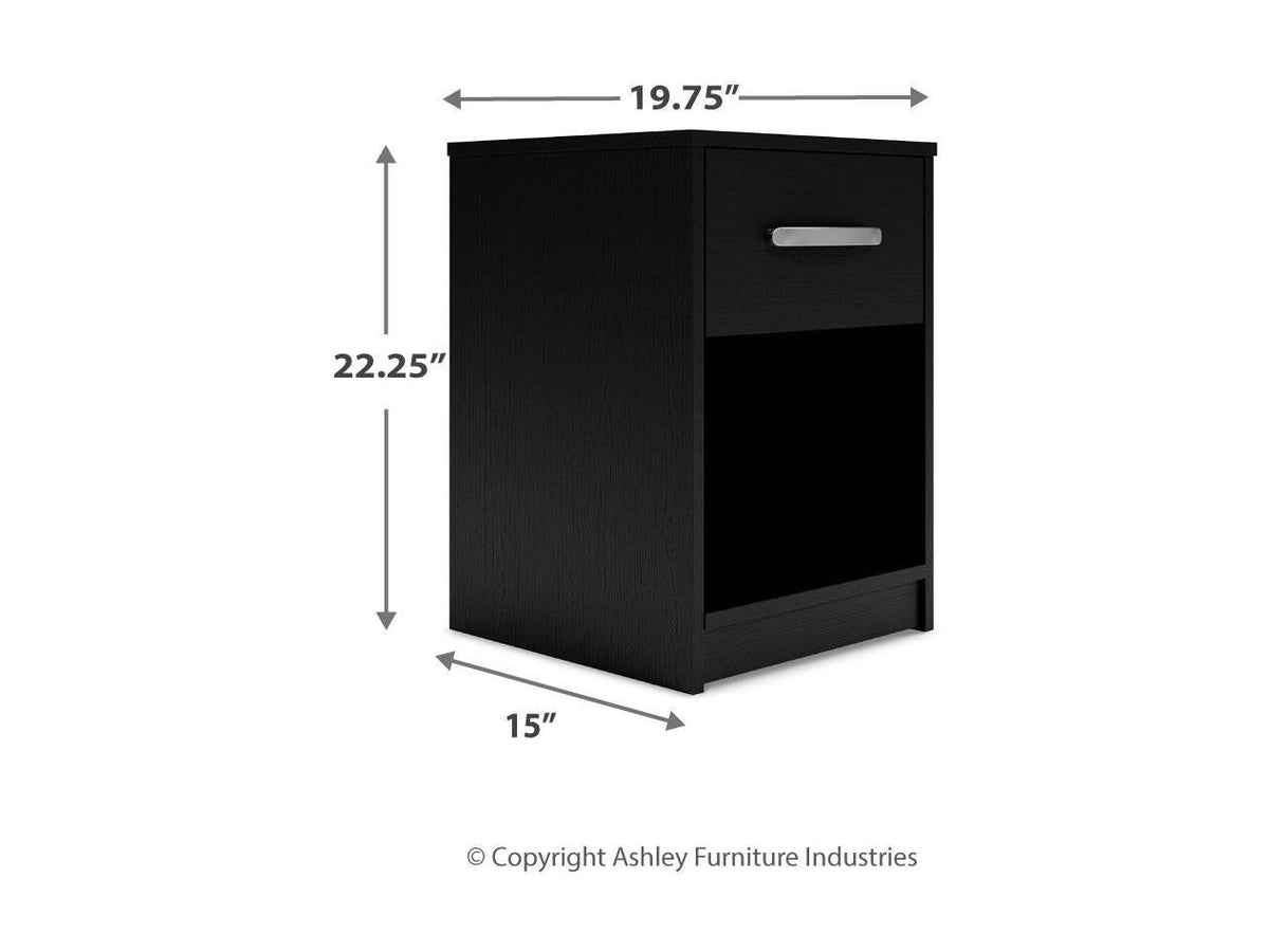 Finch - One Drawer Night Stand - 23" Height - Black