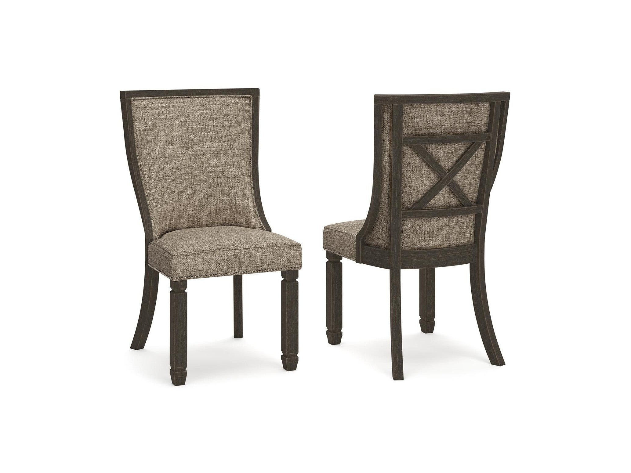 Tyler Creek - Dining UPH Side Chair (Set of 2) - Framed Back - Black / Grayish Brown