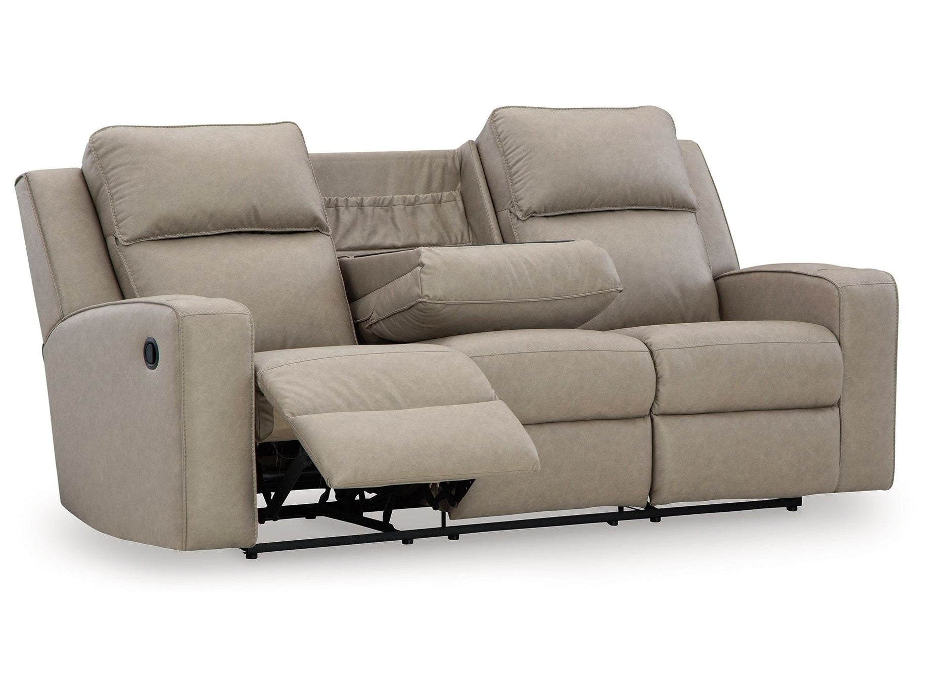 Lavenhorne - Rec Sofa W/Drop Down Table - Pebble