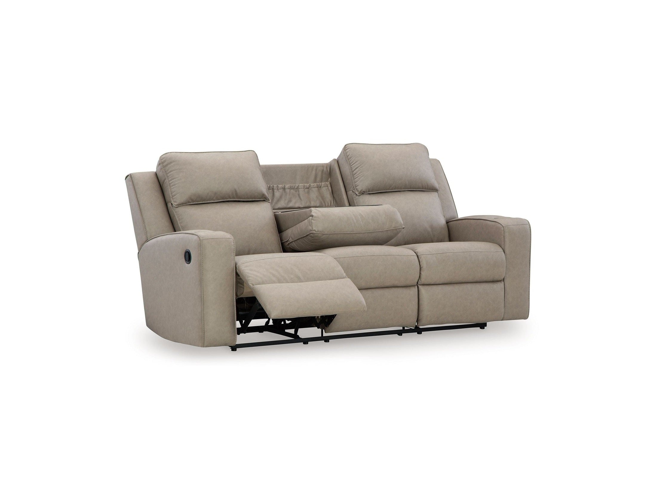 Lavenhorne - Rec Sofa W/Drop Down Table - Pebble