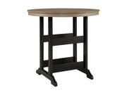 Fairen Trail - Round Bar Table w/Umb OPT - Black / Driftwood