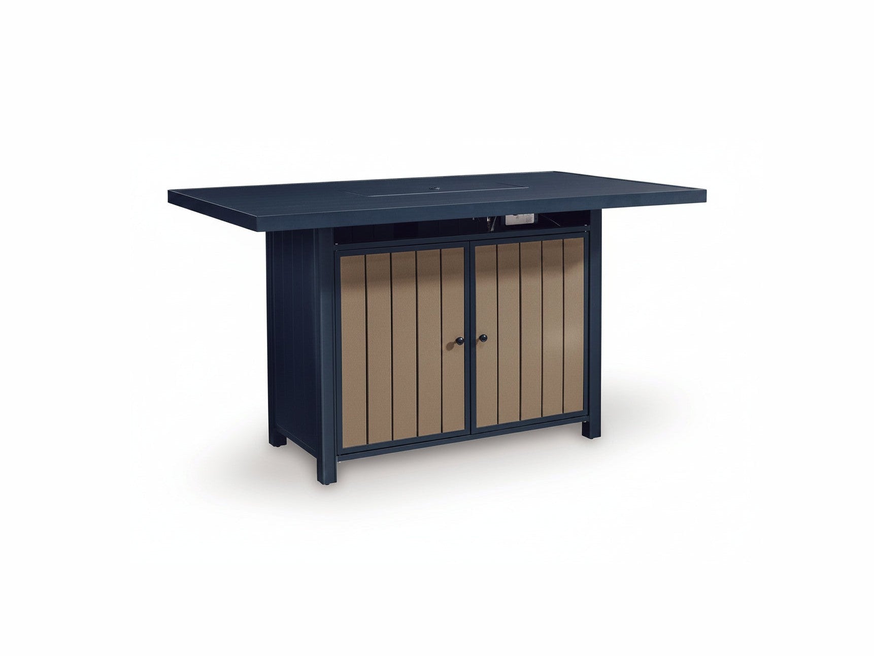 Mabry Shores - Rectangular Bar Table With Fire Pit - Blue