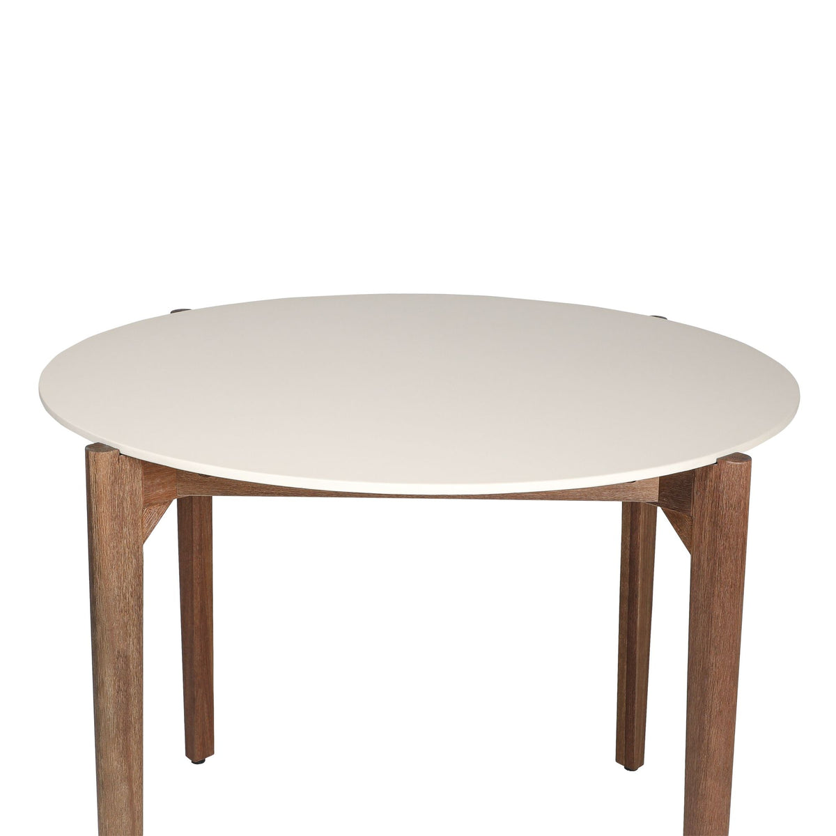 Cove - 42" Round Superstone Outdoor Dining Table, Seats 4 - White & Eucalyptus