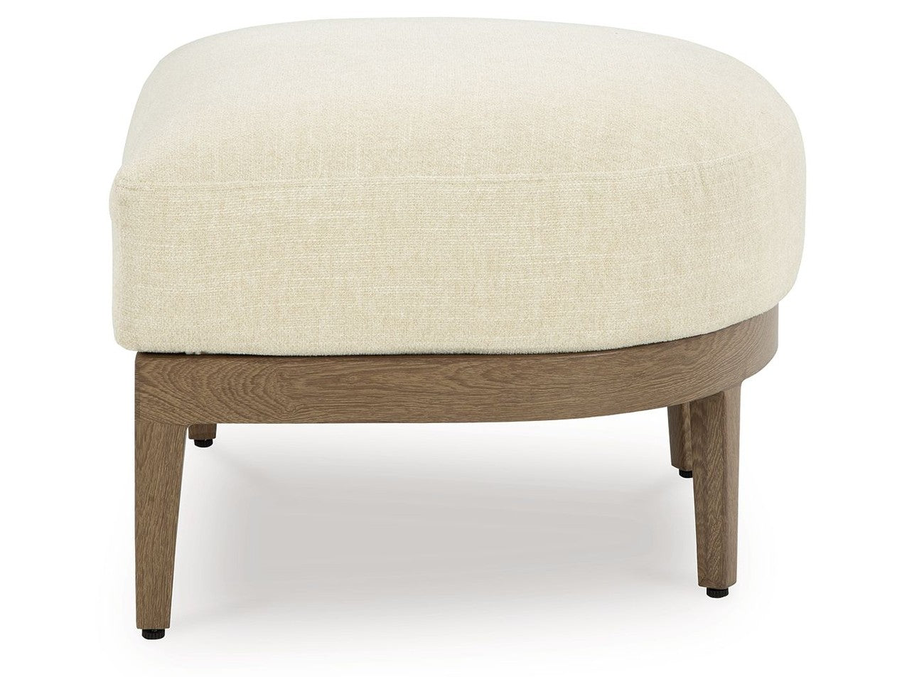 Serene Bay - Ottoman With Cushion - Dark Brown / White