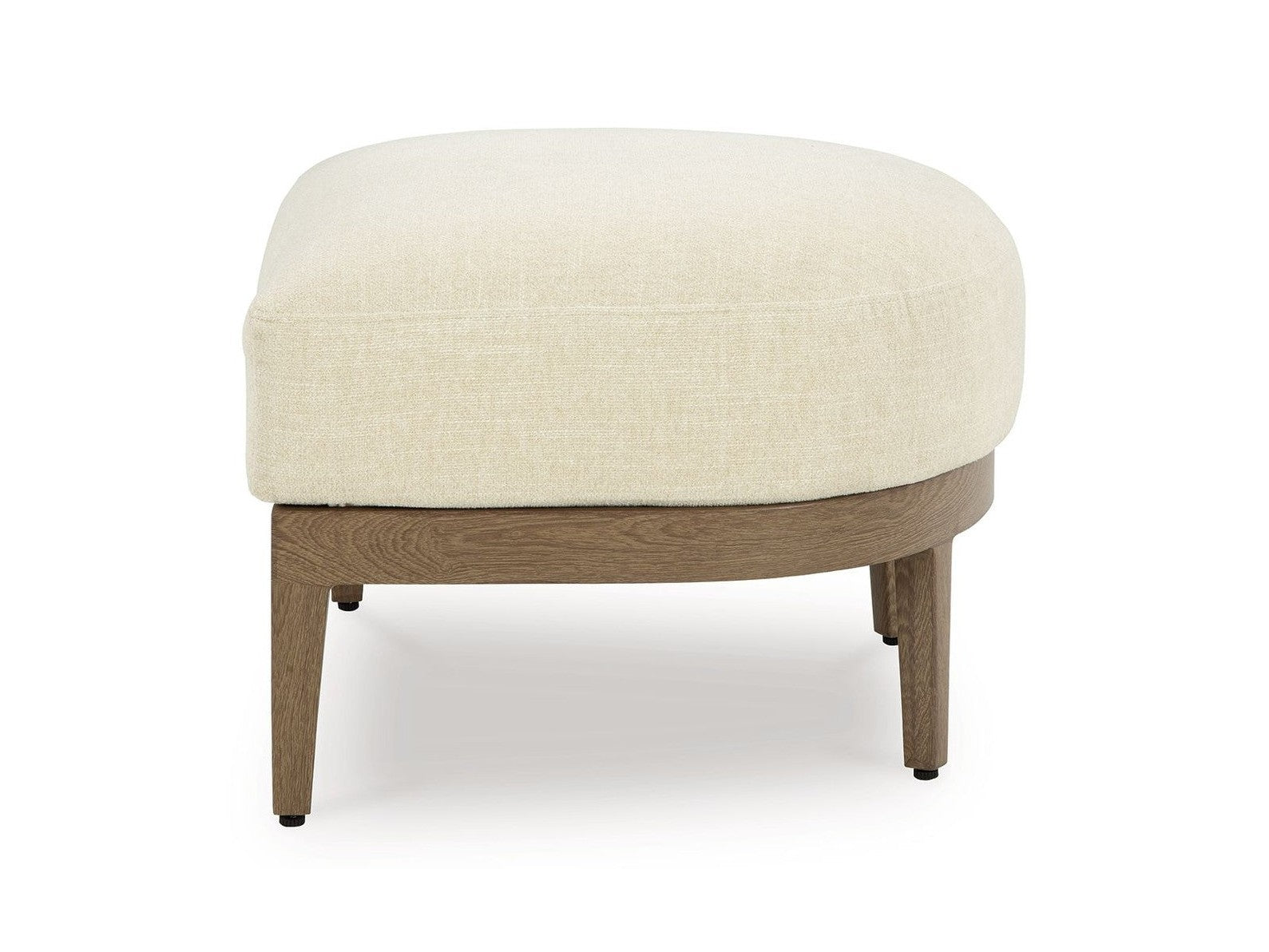 Serene Bay - Ottoman With Cushion - Dark Brown / White
