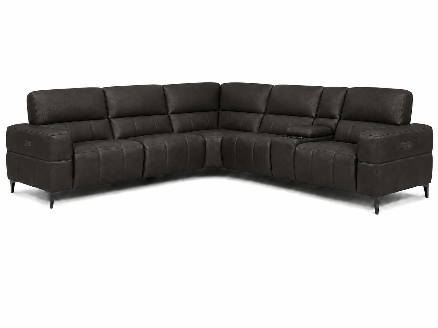Cubo 6-Piece Sectional Sofa with Recliners, Leather