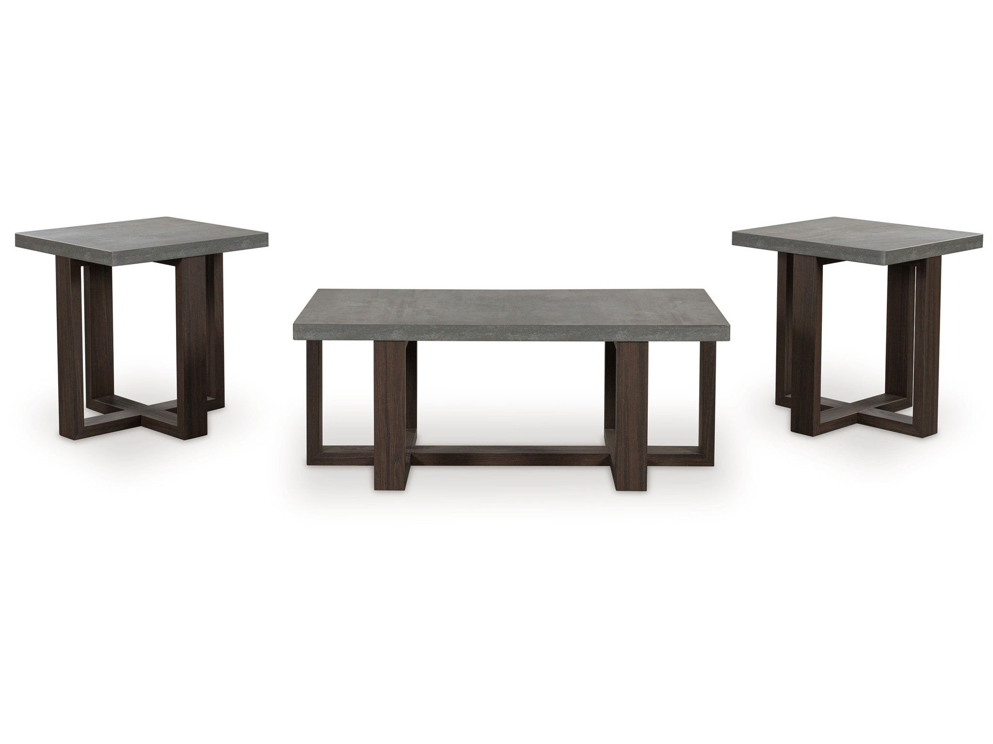Dynnford - Occasional Table Set (Set of 3) - Gray / Brown