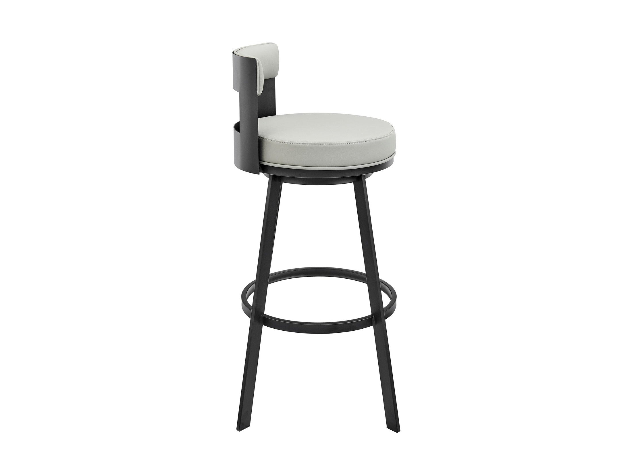 Lynof - Swivel Counter Stool - Black Finish