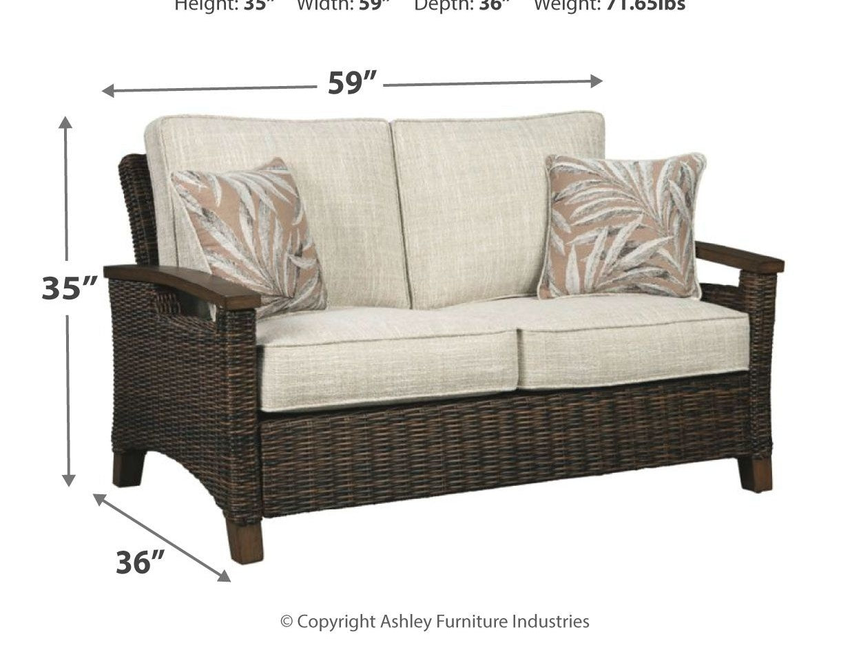 Paradise Trail - Loveseat w/Cushion - Medium Brown