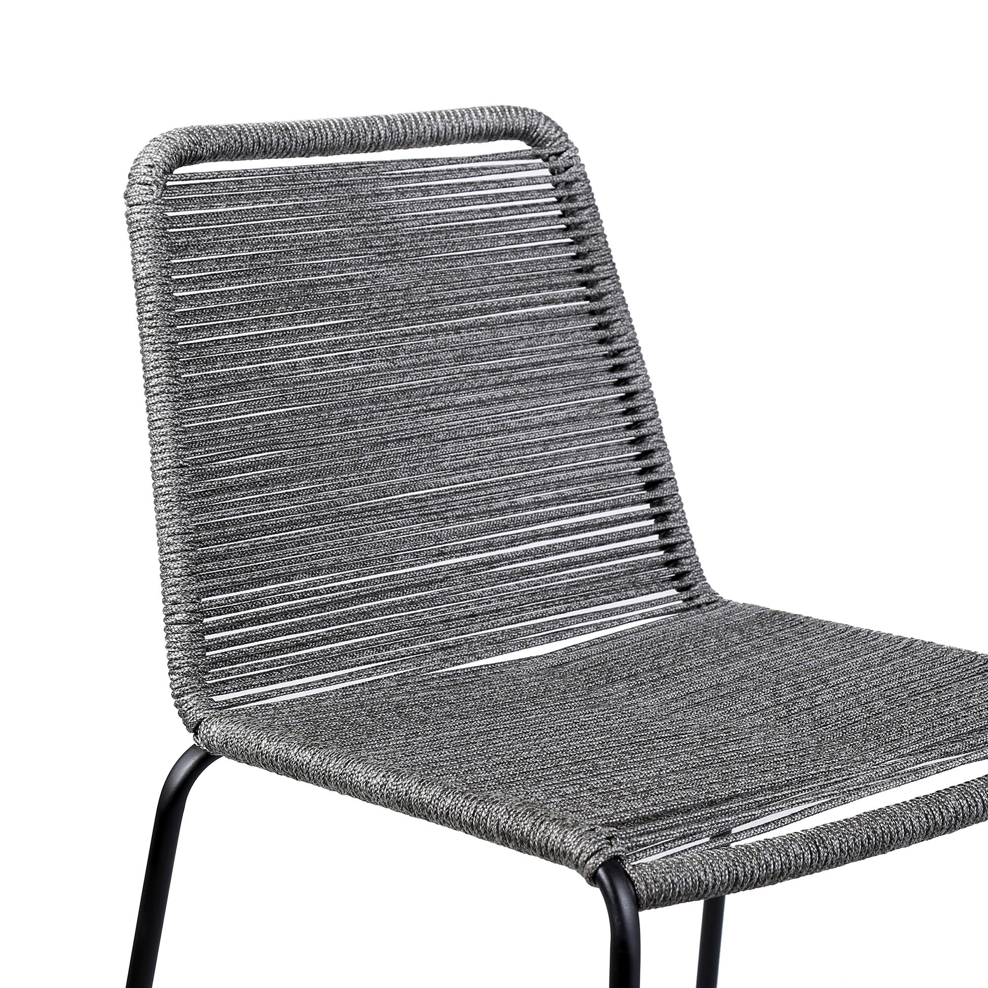 Shasta - 26" Outdoor Metal And Rope Stackable Barstool