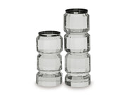 Brentley - Candle Holder Set (Set of 2) - Clear / Silver Finish