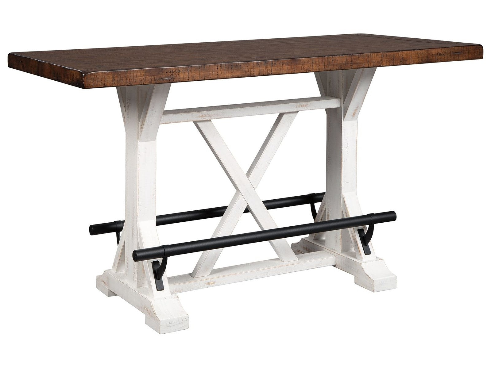 Valebeck - Rectangular Dining Room Counter Table - White / Brown