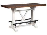 Valebeck - Rectangular Dining Room Counter Table - White / Brown