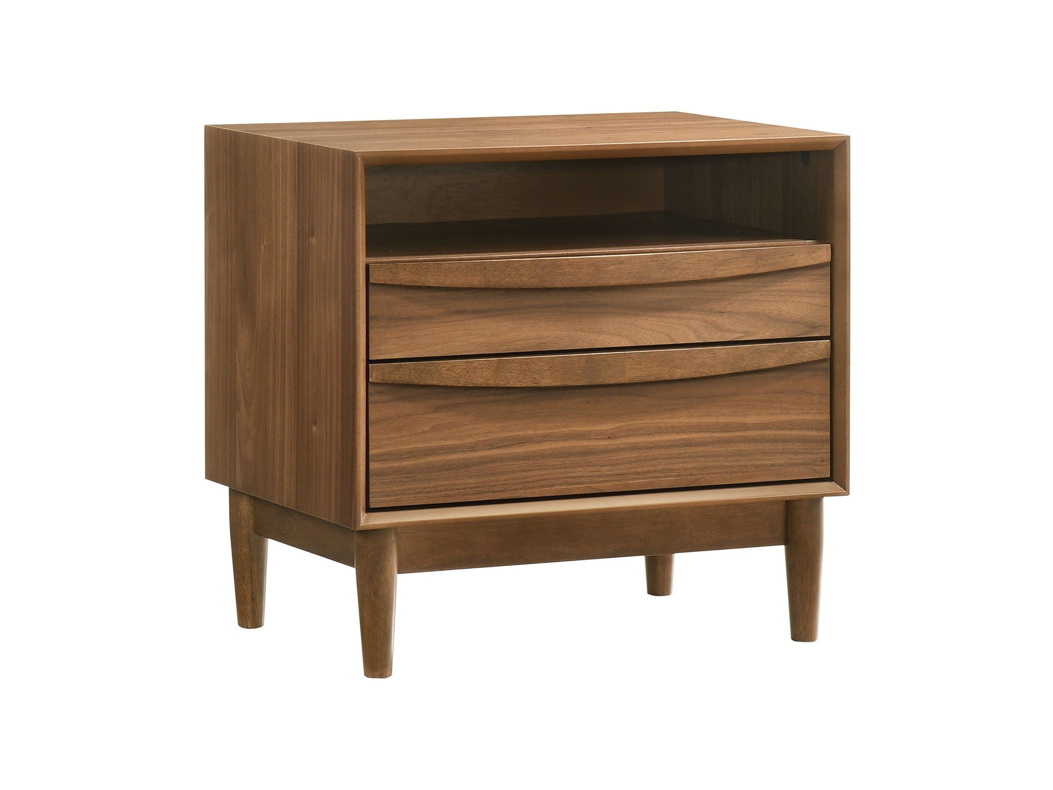 Artemio - 2 Drawer Wooden Nightstand With Shelf