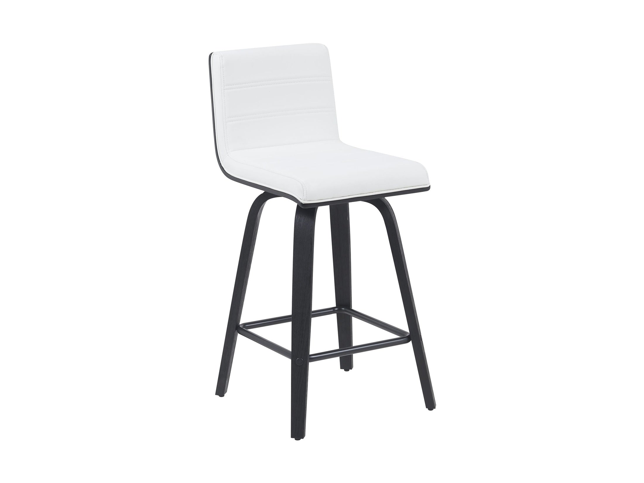 Vienna - Modern Counter Height Swivel Bar Stool - Black Brushed Wood Frame