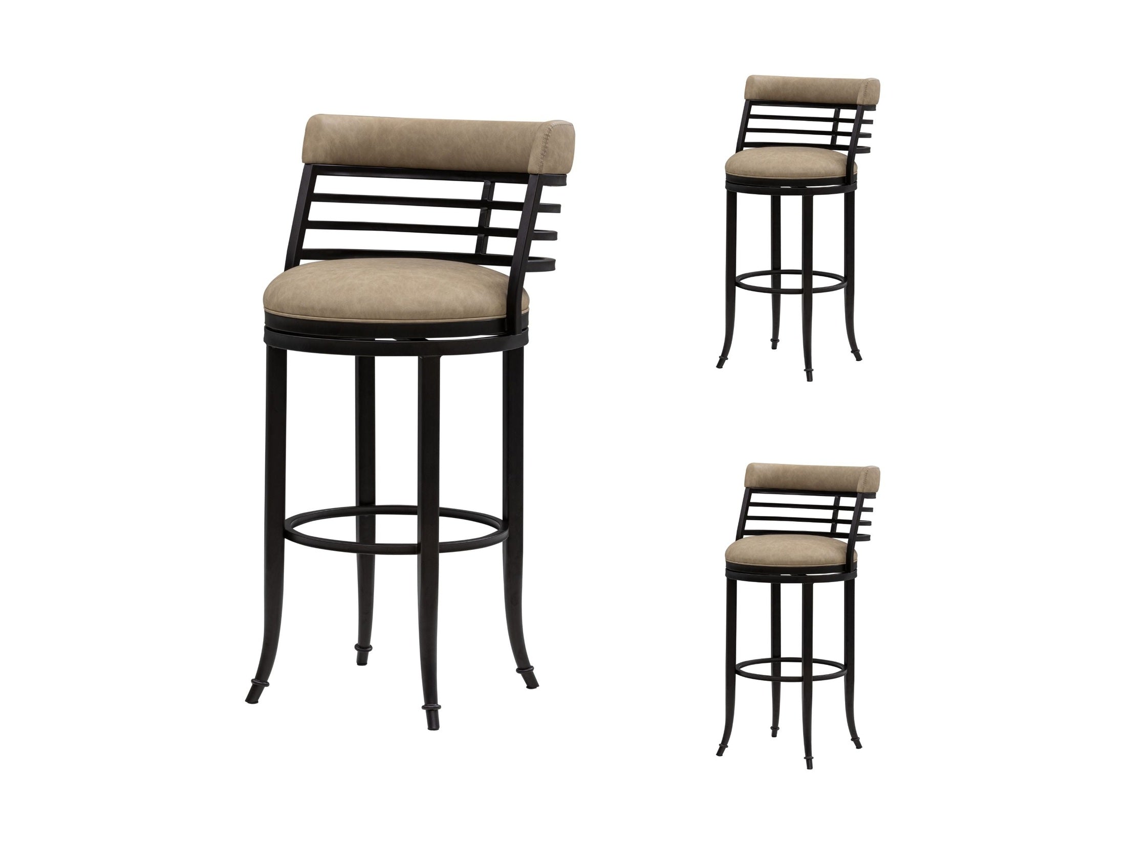 Telia - Upholstered Swivel Bar Height Barstool