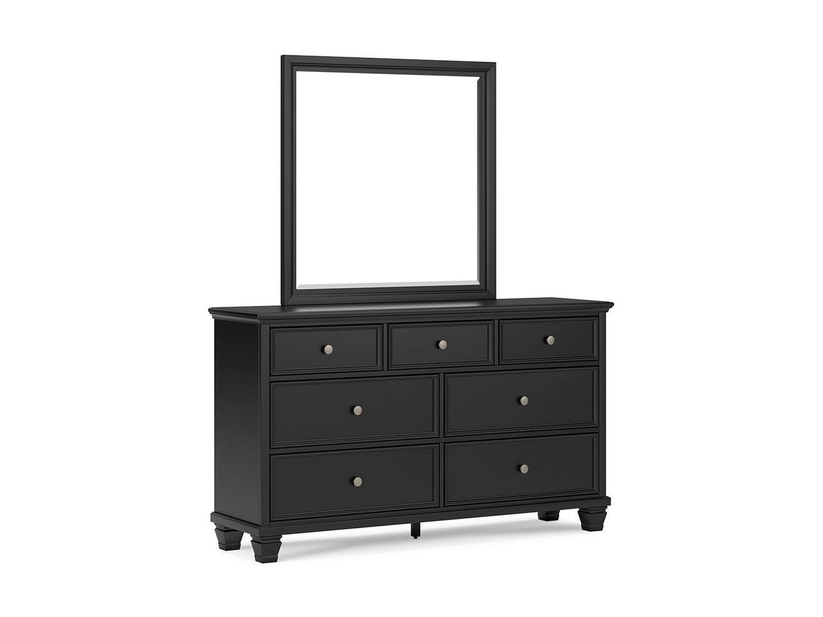 Lanolee - Dresser And Mirror - Black
