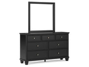 Lanolee - Dresser And Mirror - Black