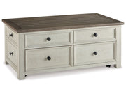 Bolanburg - Lift Top Cocktail Table - White / Brown / Beige