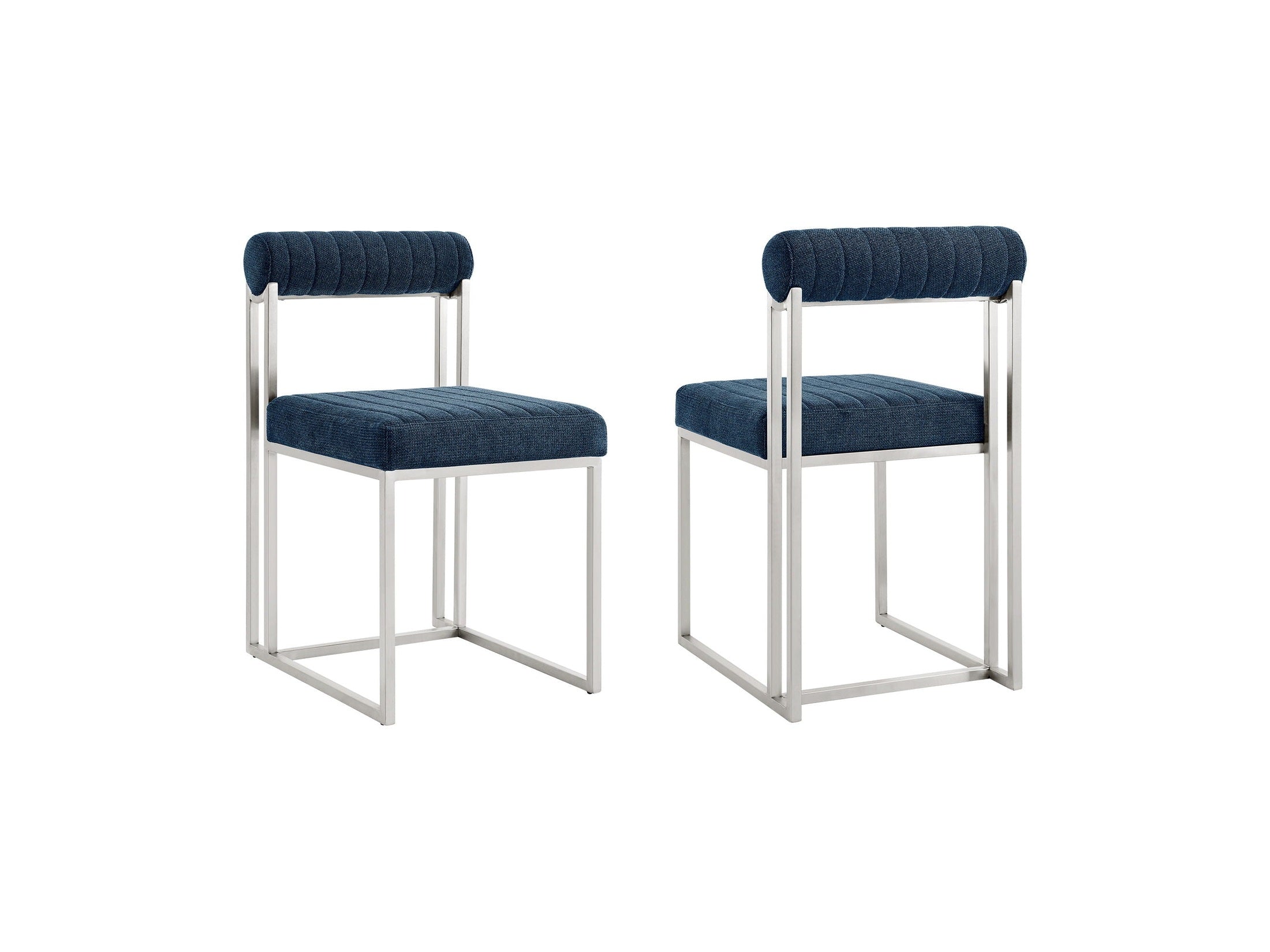 Anastasia - Dining Room Chair Set With Brushed Silver Frame