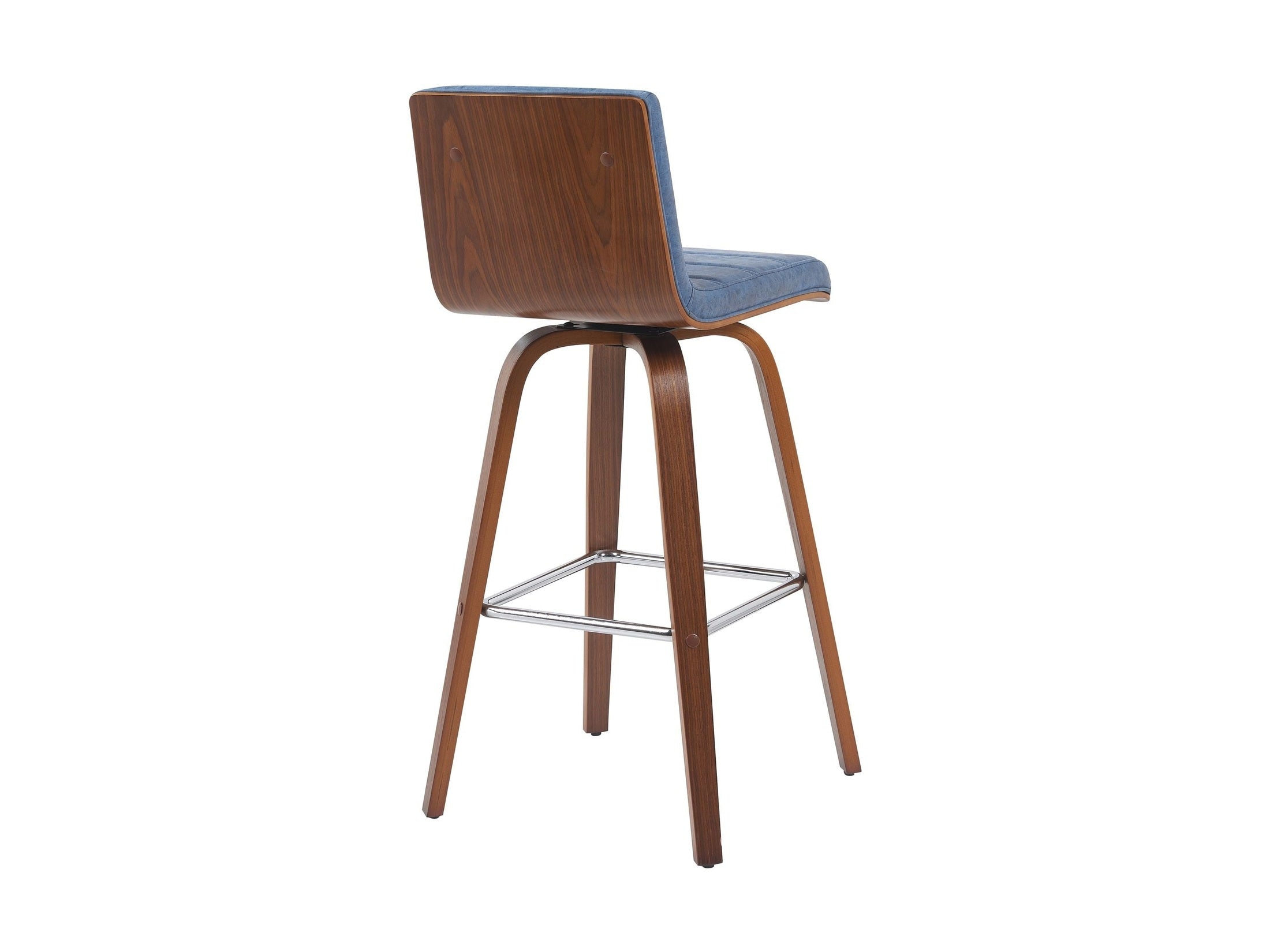 Vienna - Modern Swivel Bar Height Stool - Walnut Finished Wood Frame