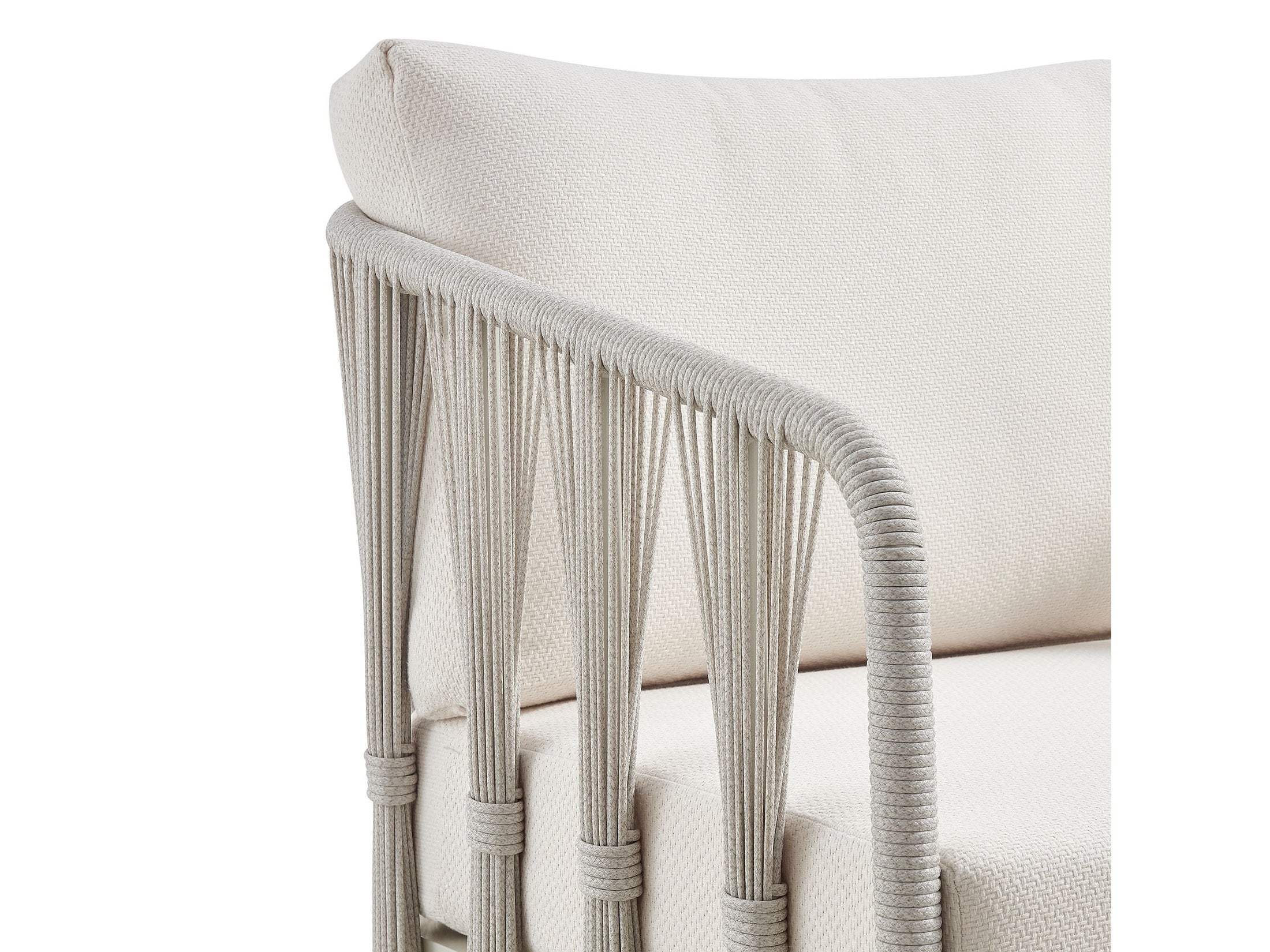Breeze - Cream Metal Outdoor Club Chair With Cushions - Pearl
