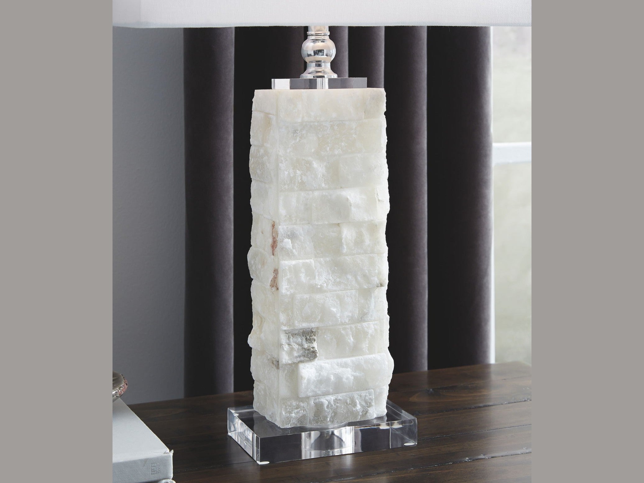 Malise - Alabaster Table Lamp  - White