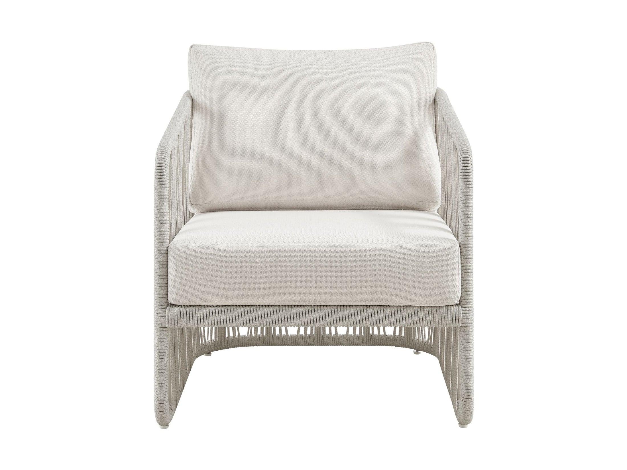 Breeze - Cream Metal Outdoor Club Chair With Cushions - Pearl