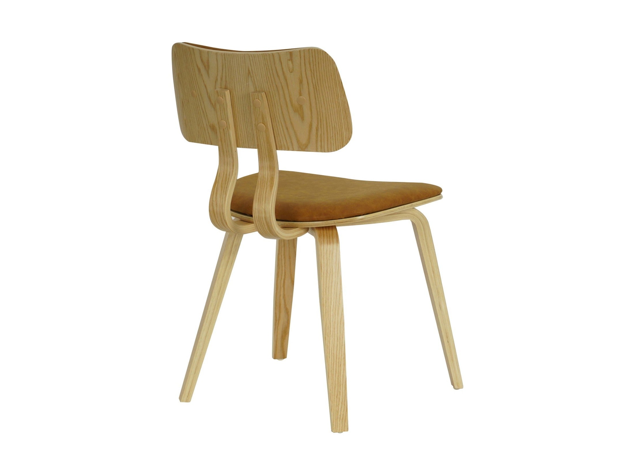 Jaguar - Curved Back Wood Dining Chair With Faux Leather Seat
